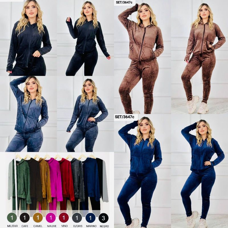 Paquete con 10 Set de Pantalon y Sudadera terciopelo