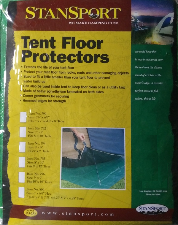 Floor Protector Tent Tarp by StanSport, square 6.5' x 6.5'