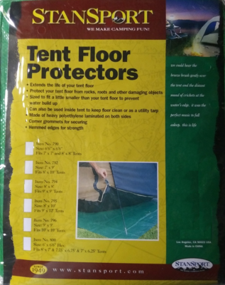 Floor Protector Tent Tarp by StanSport, square 6.5' x 6.5'