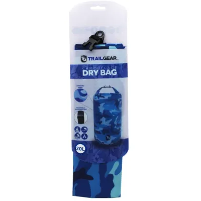 20L Blue Camo Ultralight Dry Bag by Trail Gear