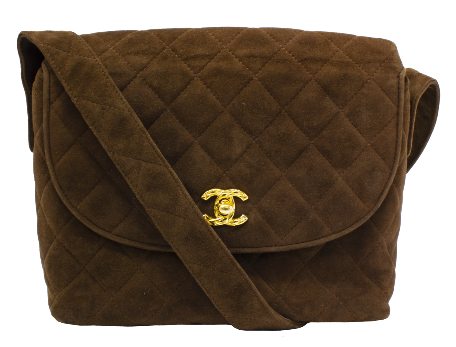 Chanel Brown CC Quilted Flap Bag shop