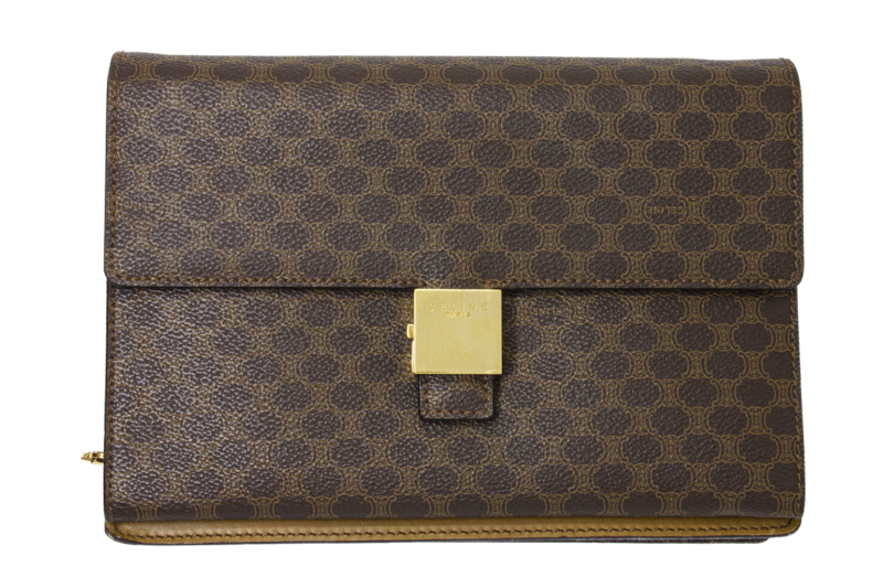 Celine Large Brown Macadam Clutch