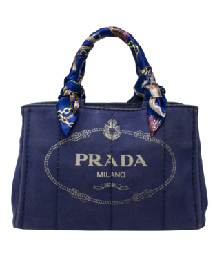 Prada Washed Navy Canapa Logo Garde