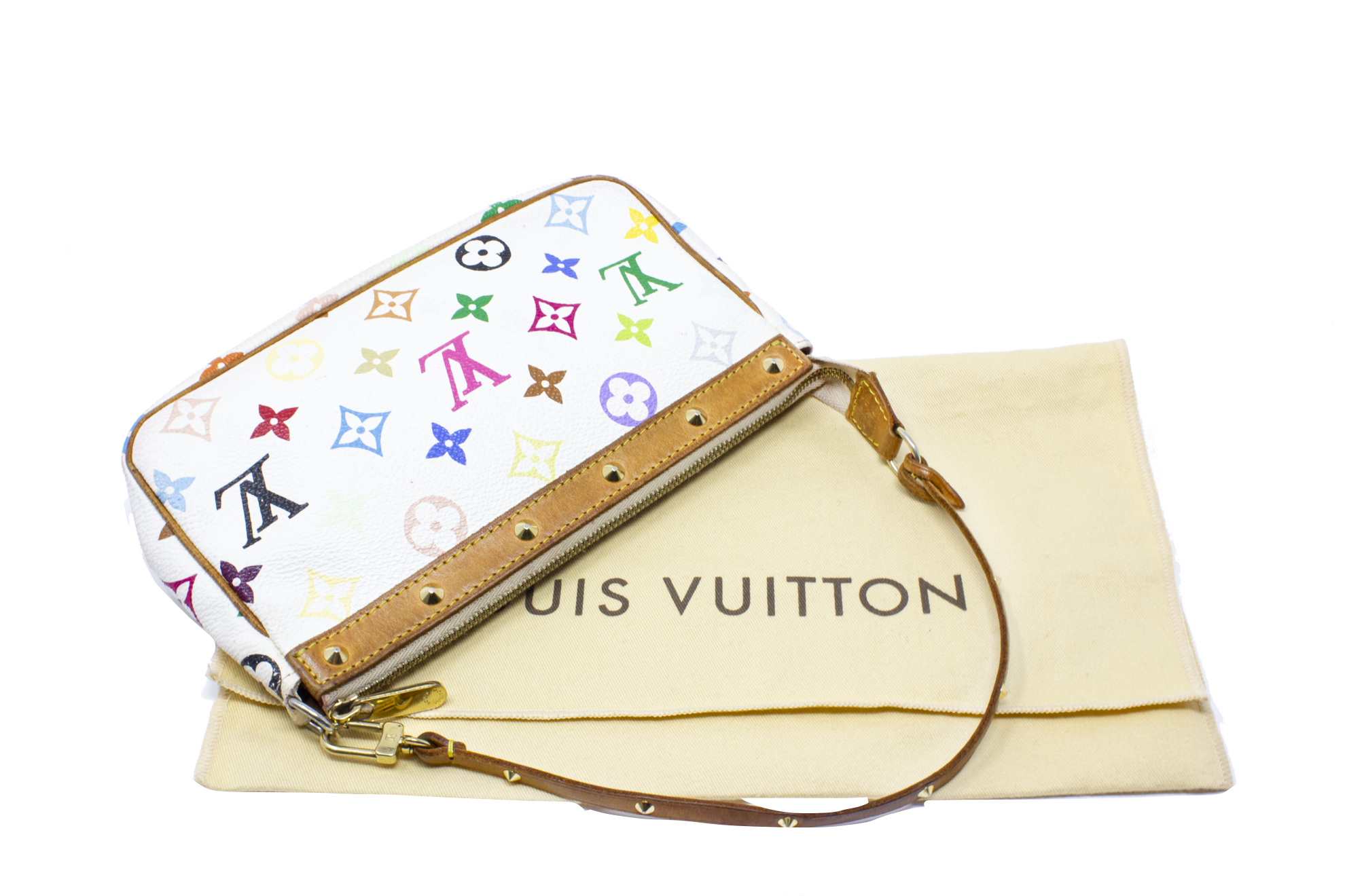 Louis Vuitton x Takashi Murakami Monogram Multicolore Pochette Accessoires  - White Handle Bags, Handbags - LOU789471