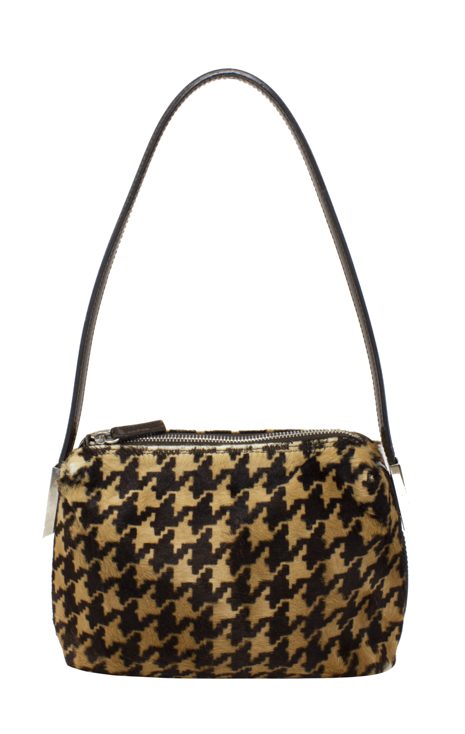 Dolce & Gabbana Houndstooth Black and Brown Baguette