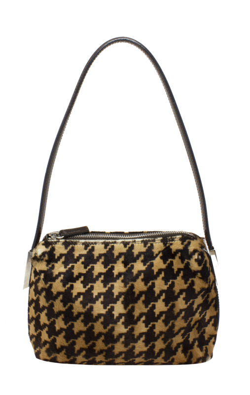 Dolce & Gabbana Houndstooth Black and Brown Baguette