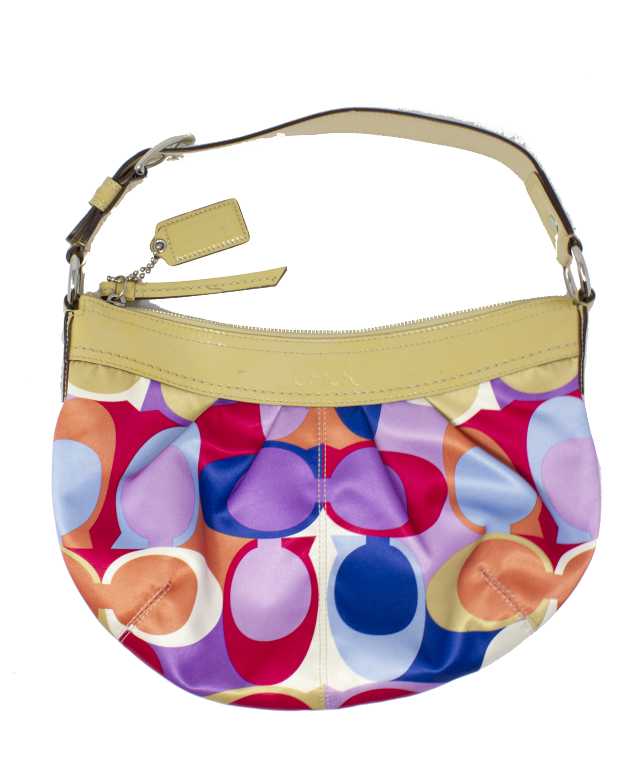 Coach Poppy Petal Graffiti Rocker Cream Multicolor Satin Satchel Handbag  Purse - Verlovingsringen
