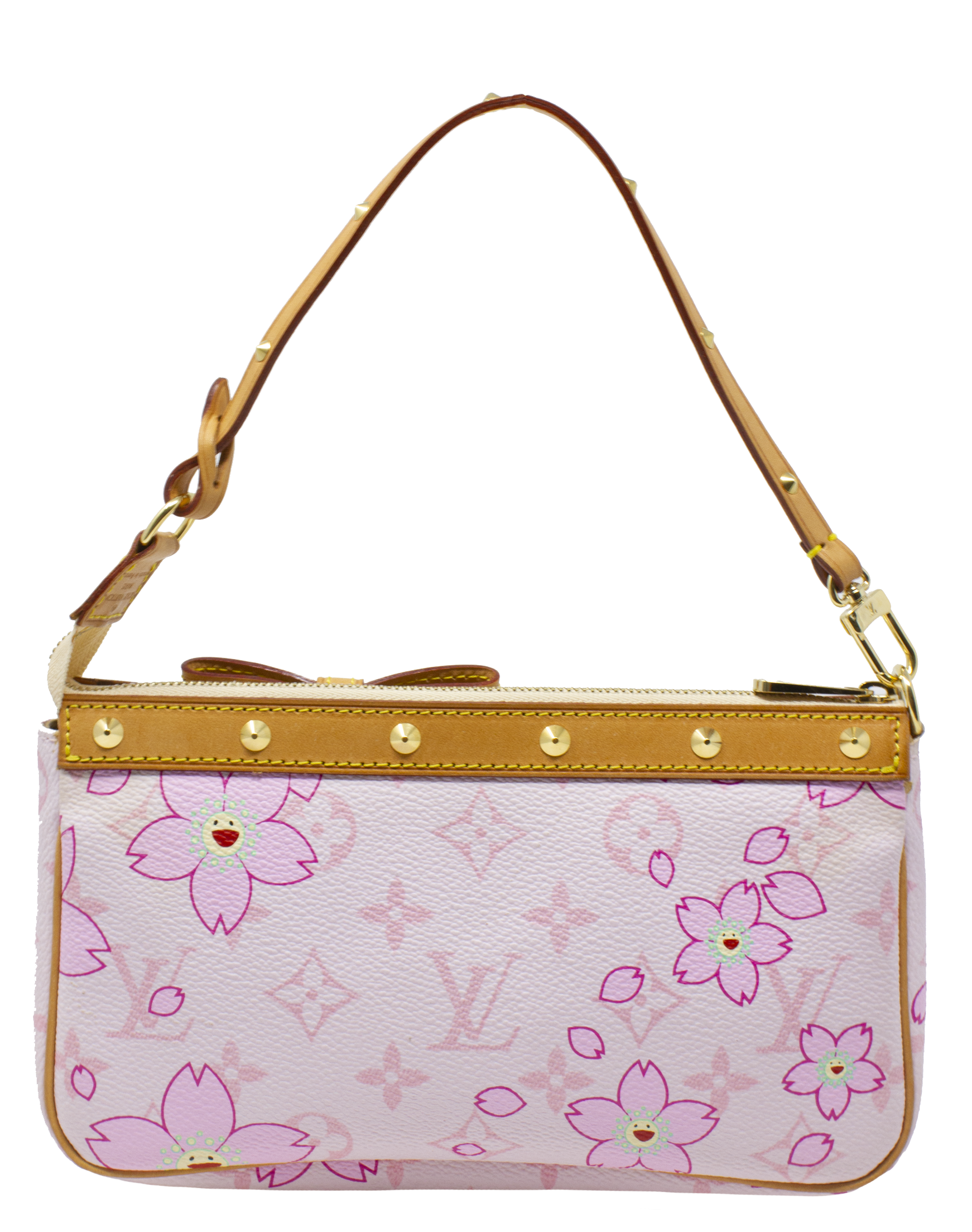 Louis Vuitton Takashi Murakami Cherry Blossom Monogram Pink Bag Pochette  M92007