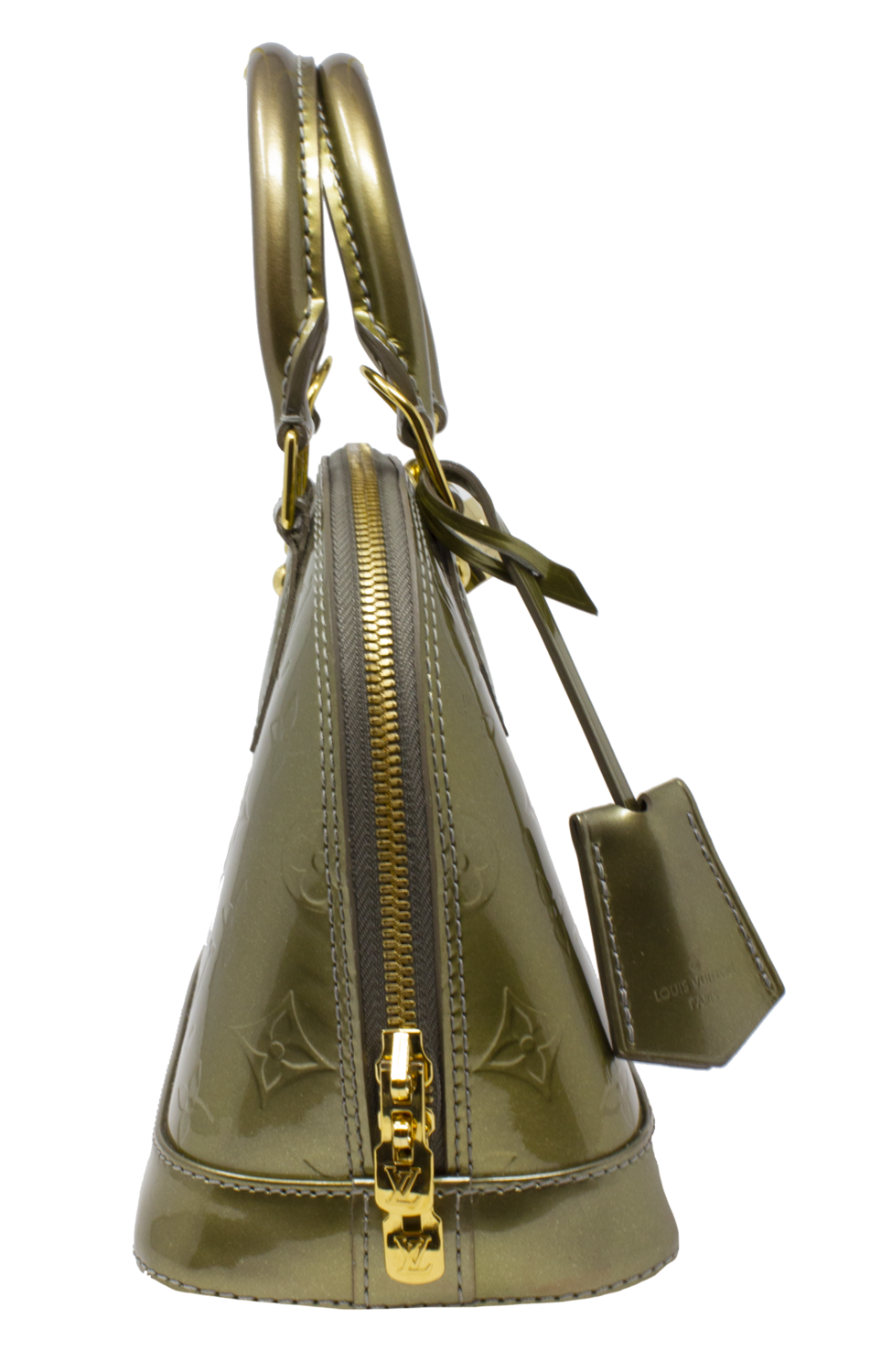 LV Alma BB Vernis Leather Crossbody Bag Vert Olive