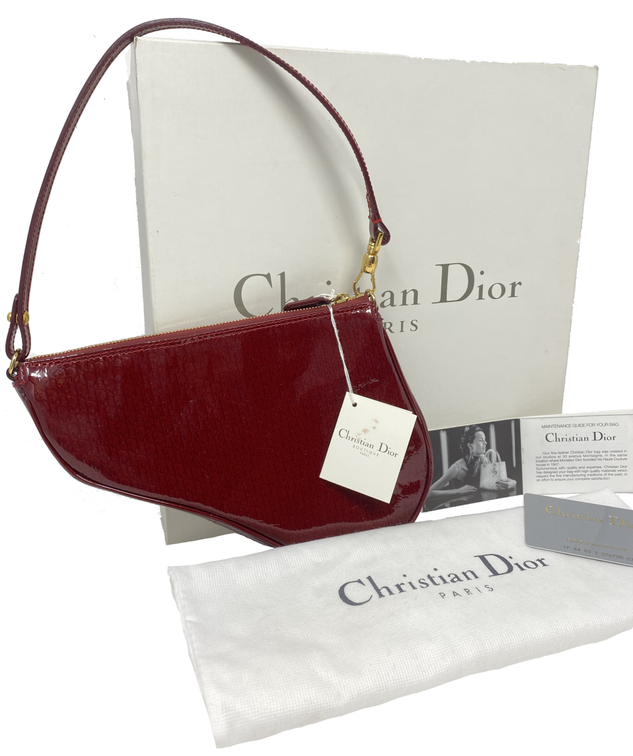 Christian Dior Rouge Diorissimo Logo Saddle Bag