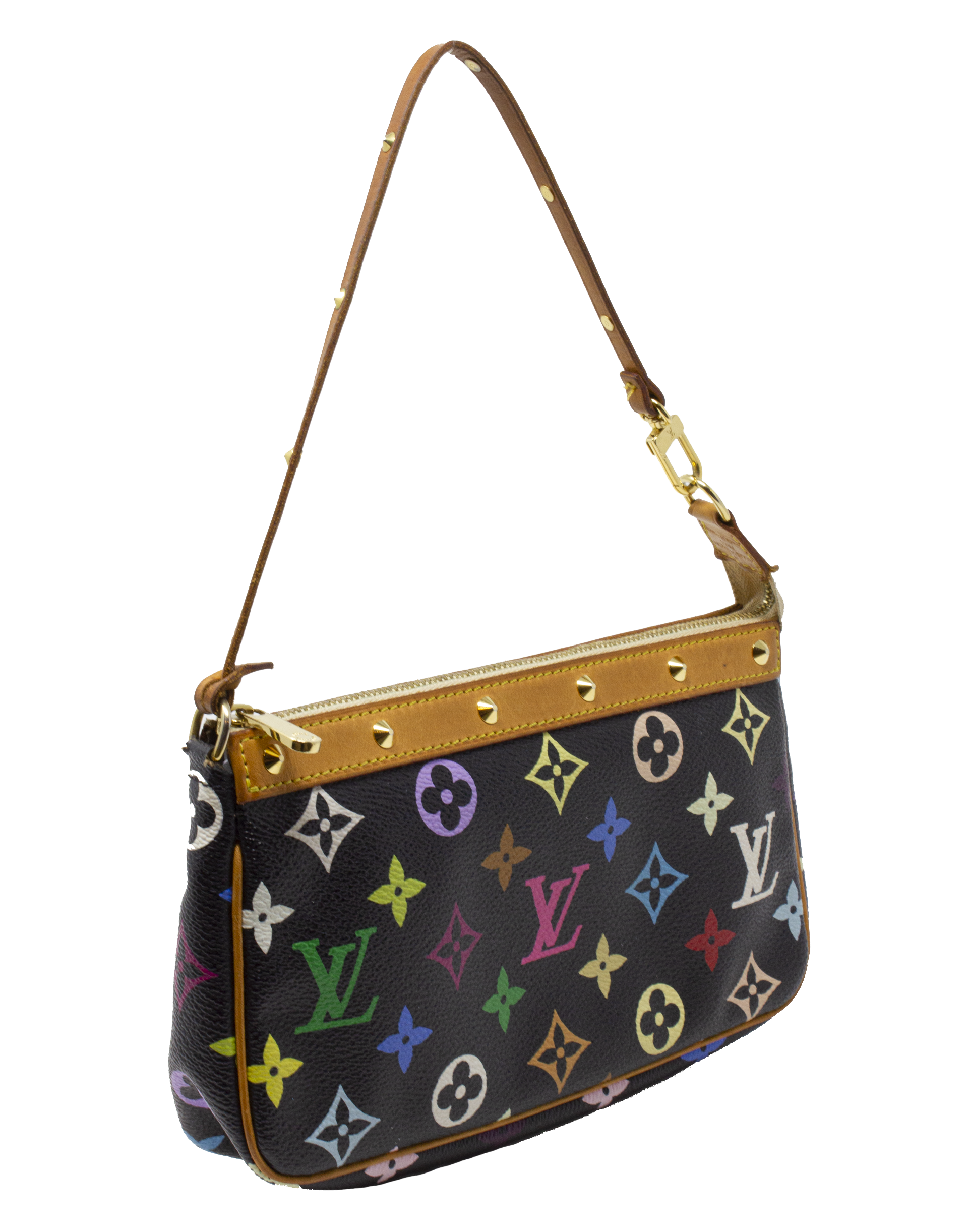 Authentic Louis Vuitton Multicolor Pochette Black Takashi Murakami, Luxury,  Bags & Wallets on Carousell