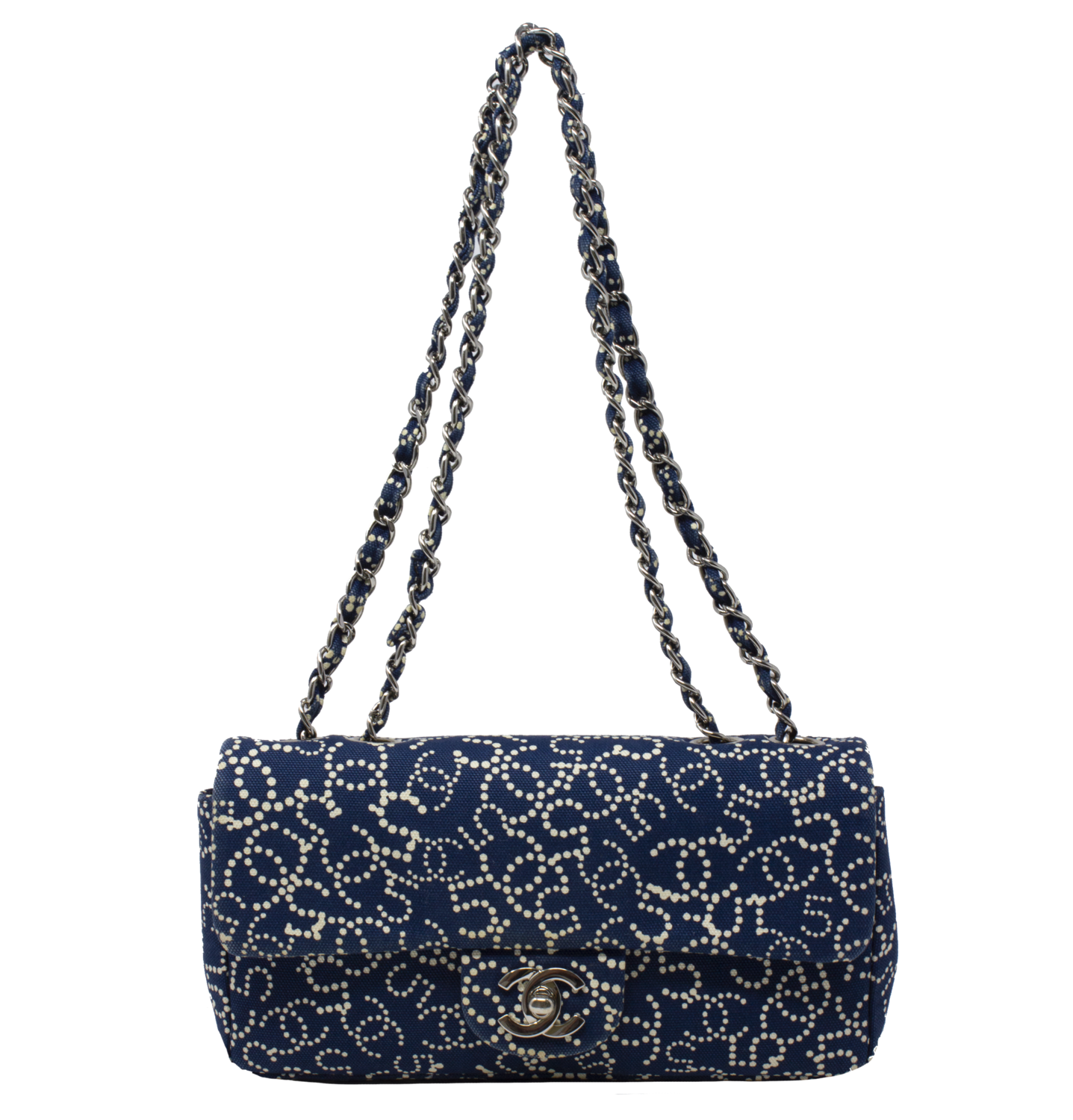 Chanel Pre-owned 2006-2007 Classic Flap Train-Print Shoulder Bag - Blue