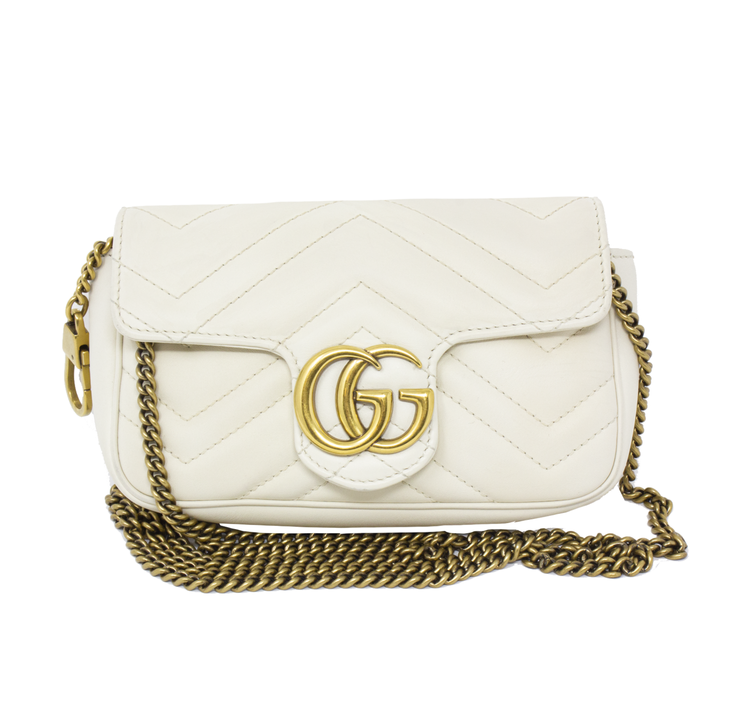 Gucci White Mini GG Marmont Matelasse Bag - shop