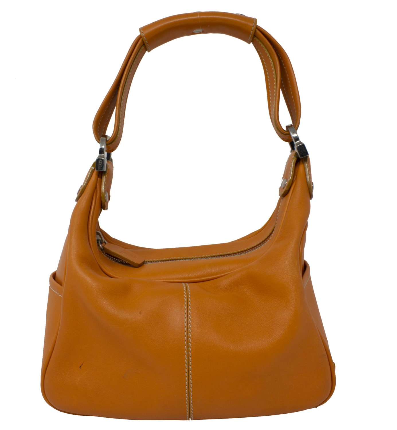 Tods Orange Leather Shoulder Bag