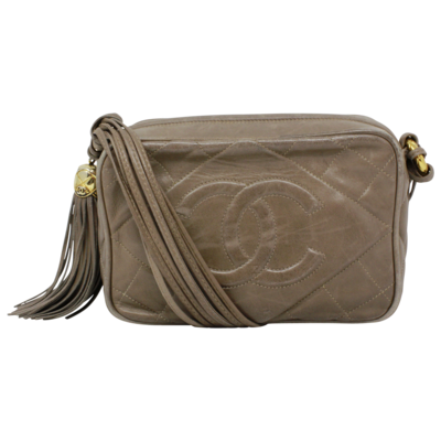 Chanel Brown CC Logo Tassel Crossbody Bag
