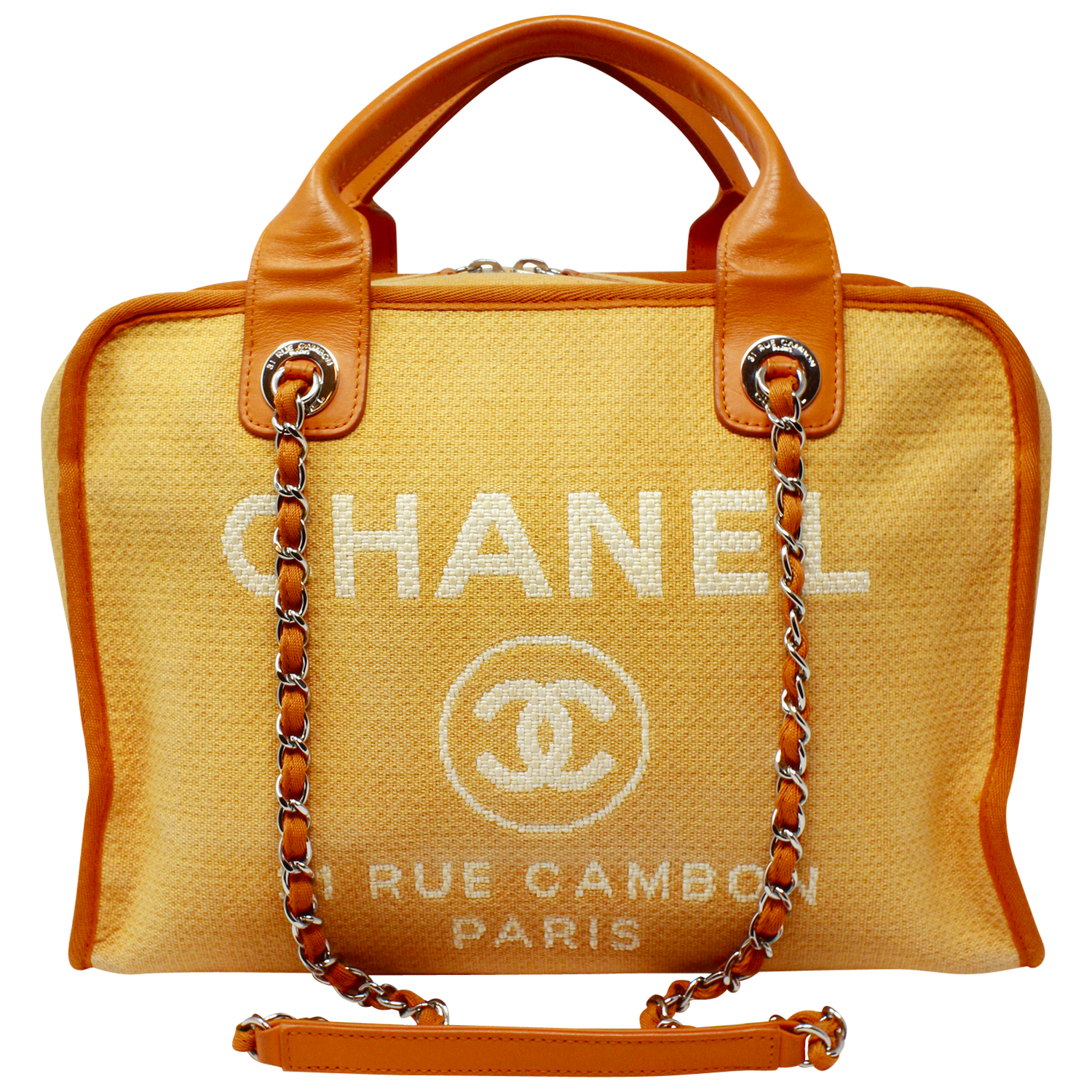Chanel Orange Deauville Logo Bag