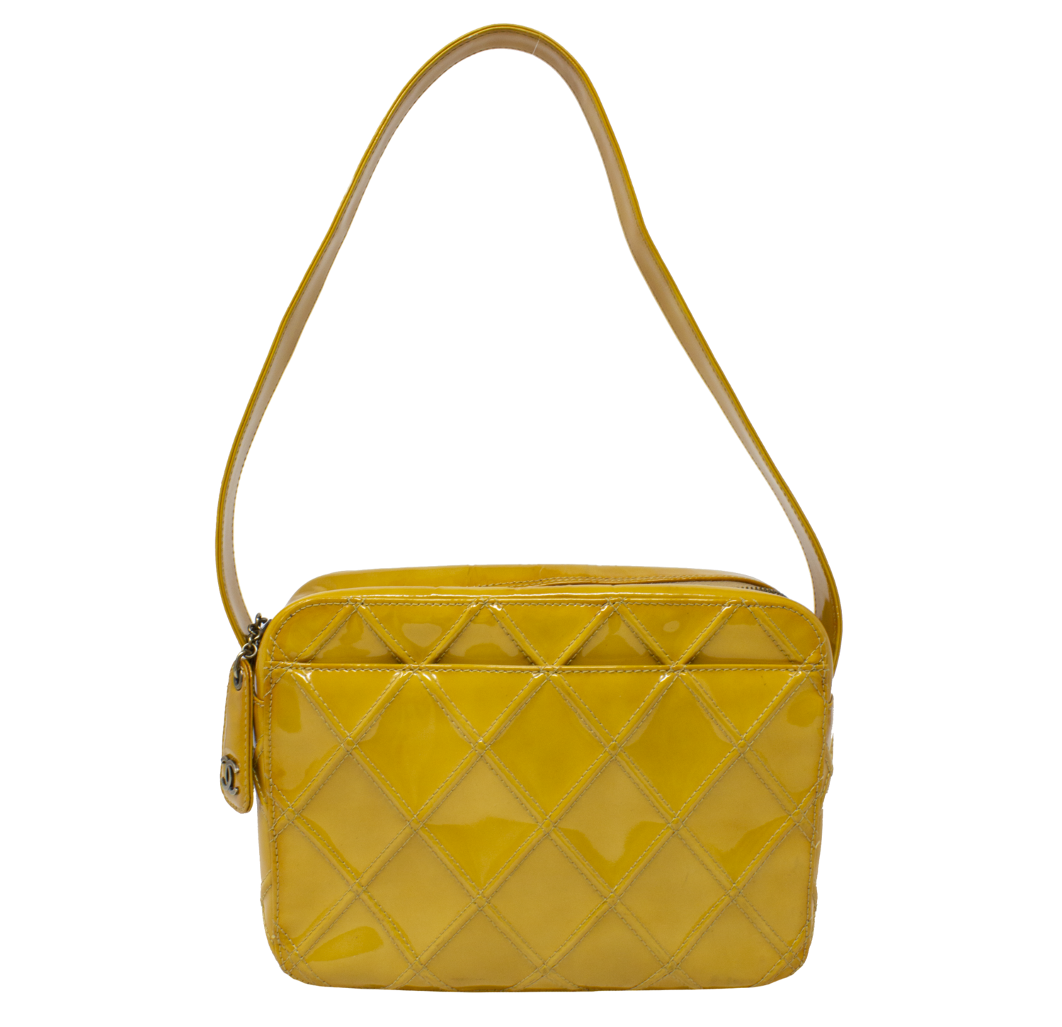 Chanel Yellow Quilted Patent Bag