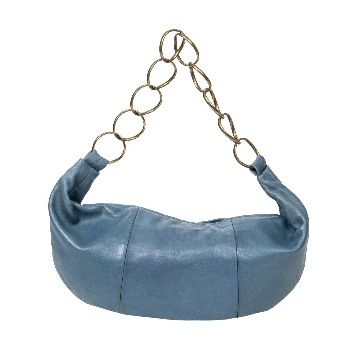 Chanel Powder Blue Crescent Chain Shoulder Bag