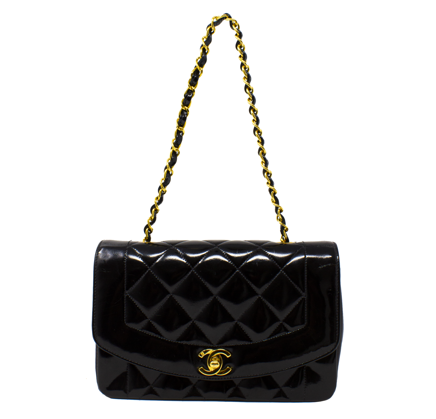 Chanel Black Patent Diana Flap Bag