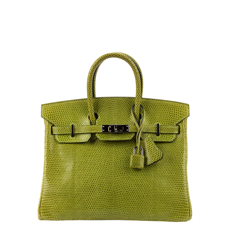 Hermes Birkin 25 Vert Anis Niloticus Lizard PHW