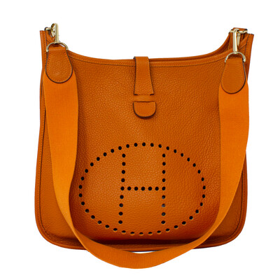 Hermes Orange Clemence Evelyne 33