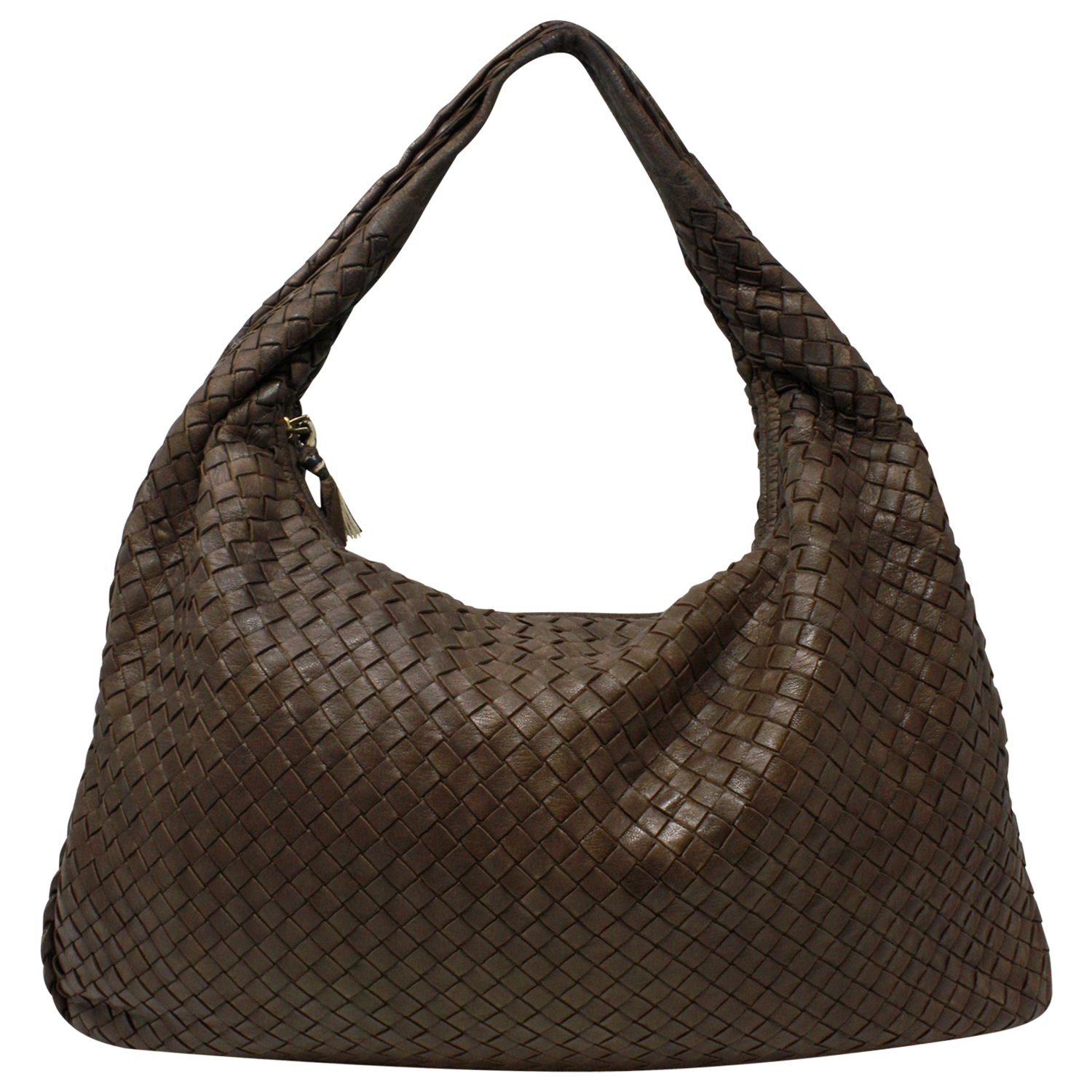 Bottega Veneta Large Ebano Brown Intrecciato Hobo