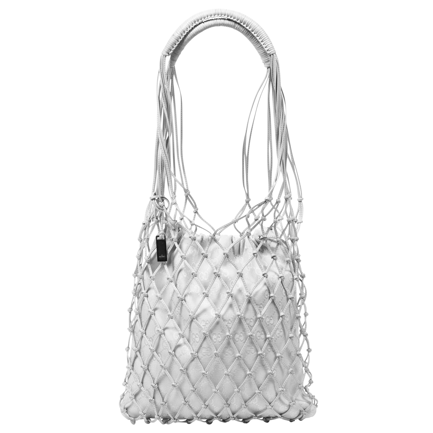 Gucci by Tom Ford Leather Net GG Canvas Shoulder Tote