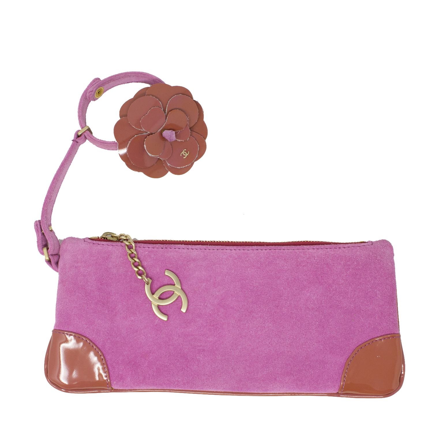 Chanel Pink Camellia Bracelet Clutch Bag