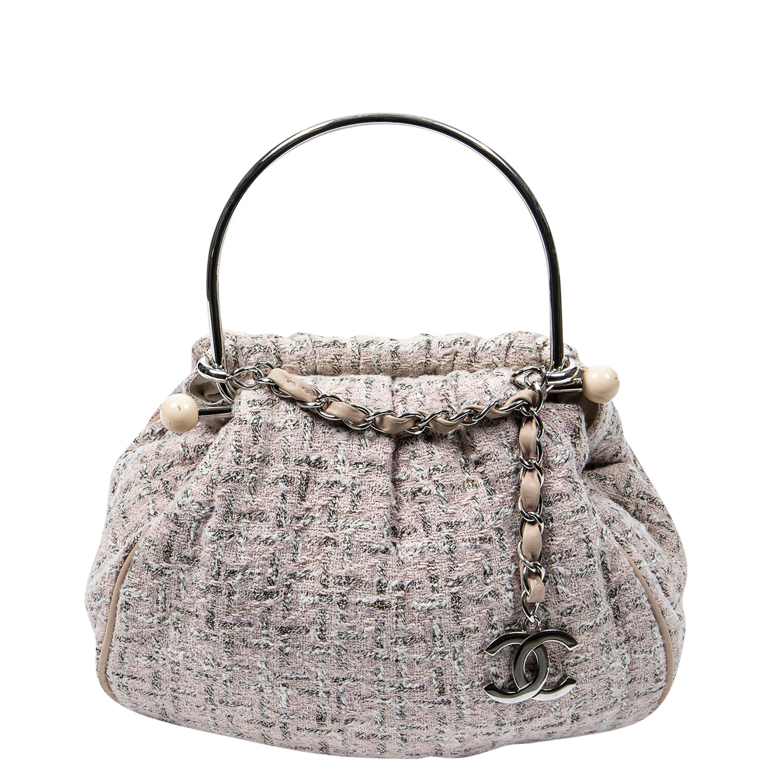 Chanel Limited Edition Pink Tweed Handle Bag