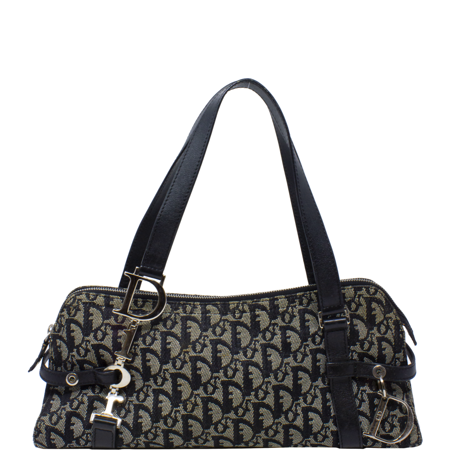 Christian Dior Navy Diorissimo Trotter Boston Shoulder Bag