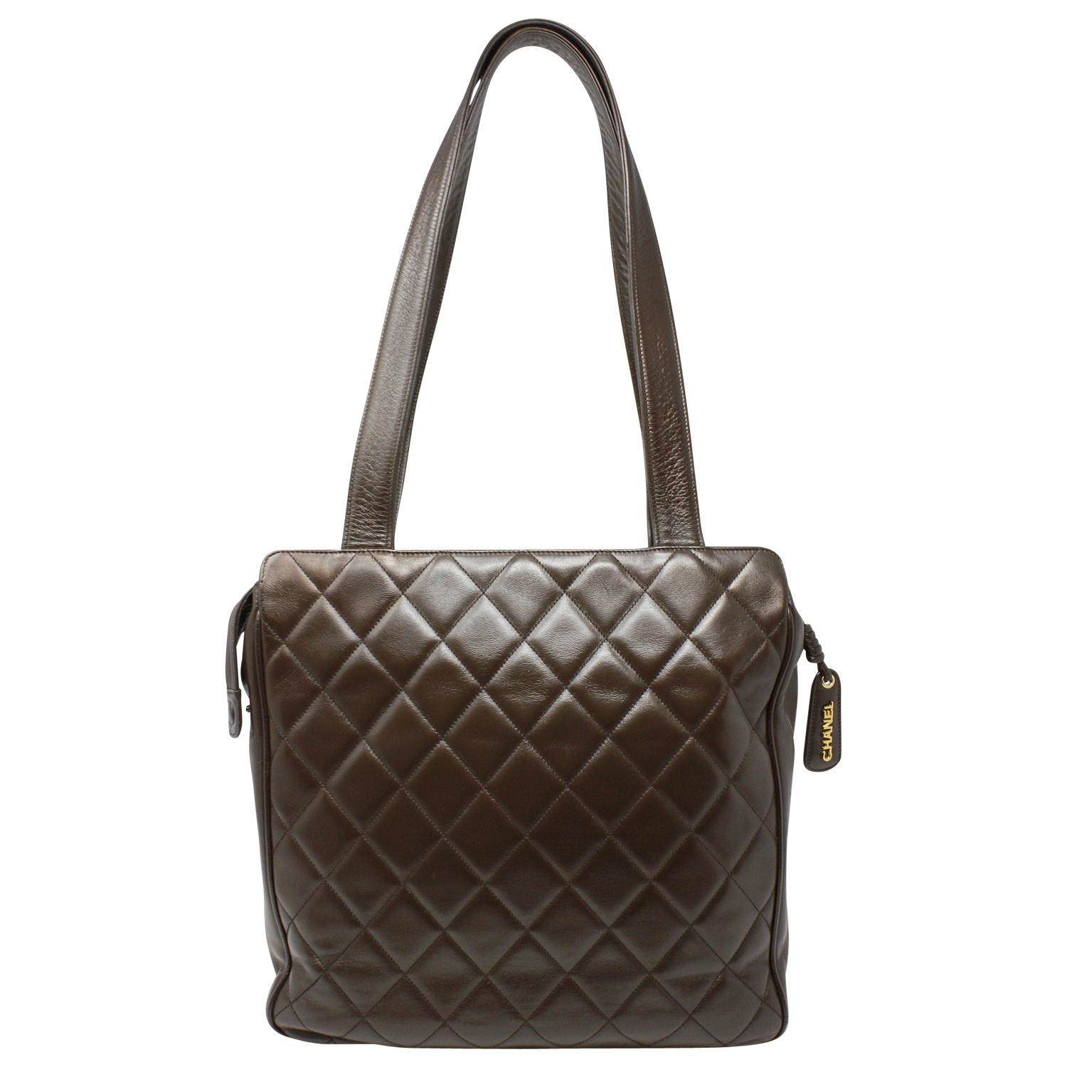 chanel brown quilted bag