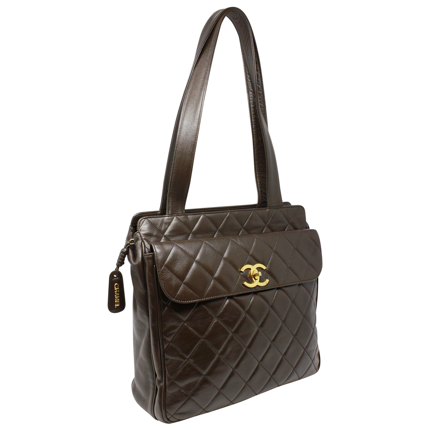 Chanel Brown Quilted Caviar Vintage Classic Square Flap Bag Chanel | The  Luxury Closet
