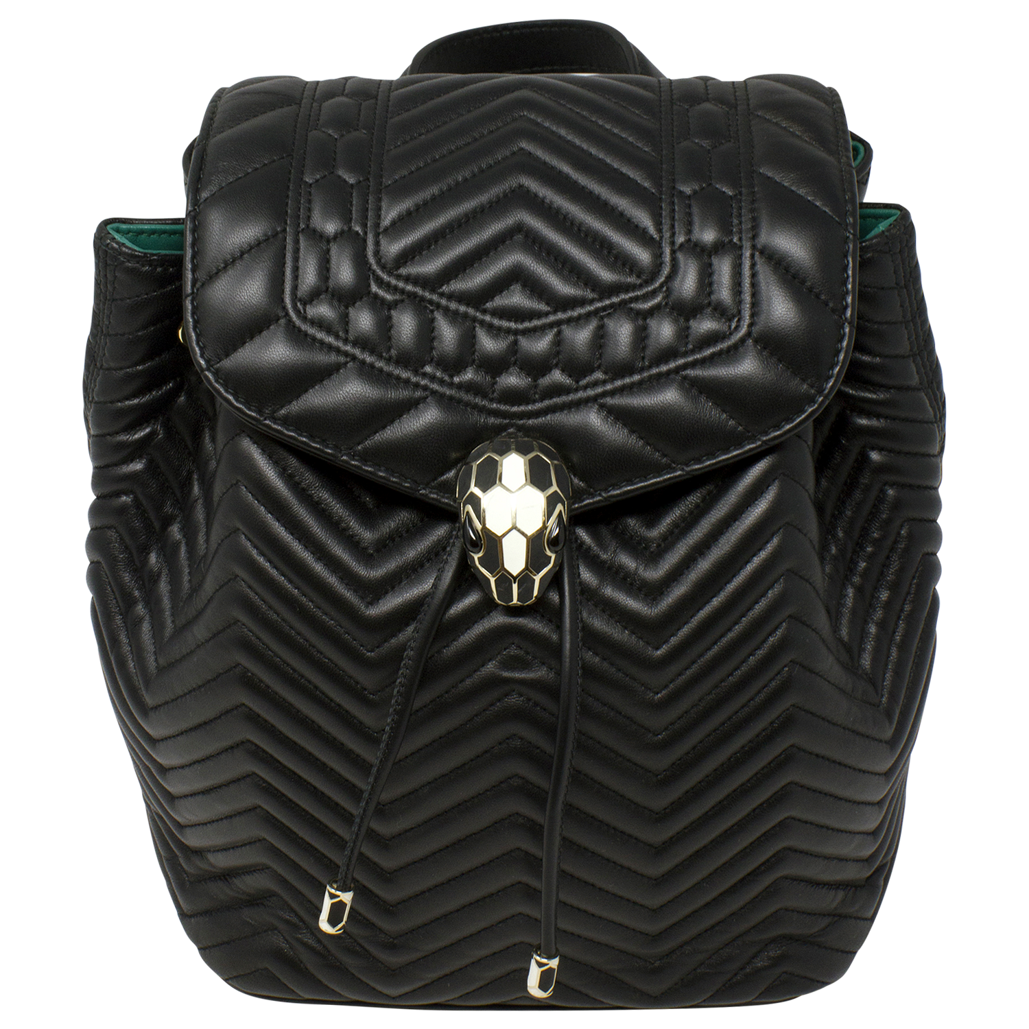 Bvlgari Black Quilted Serpenti Backpack