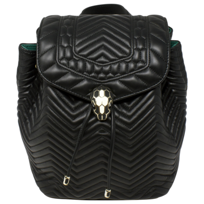 Bvlgari Black Quilted Serpenti Backpack