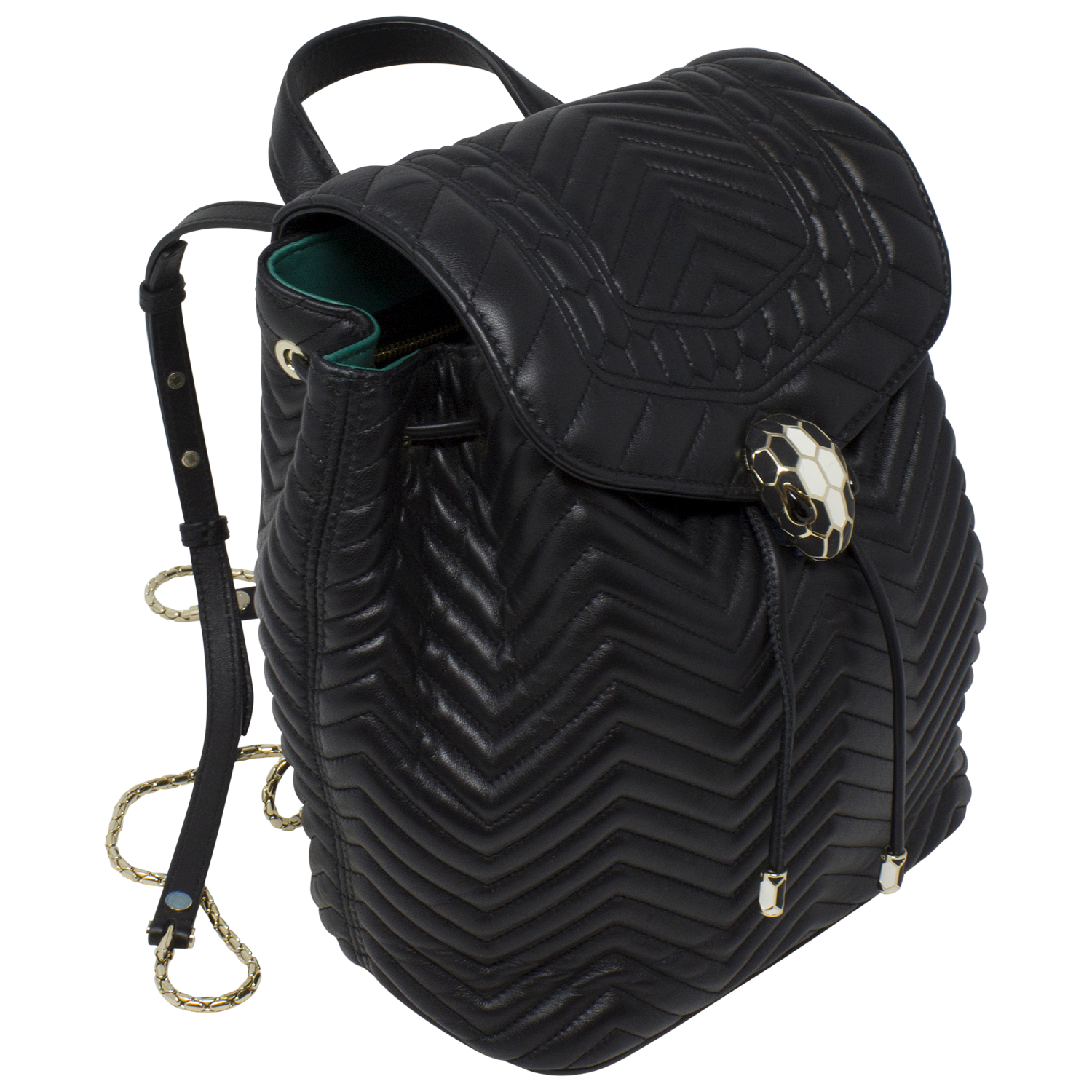 Bvlgari Black Quilted Serpenti Backpack
