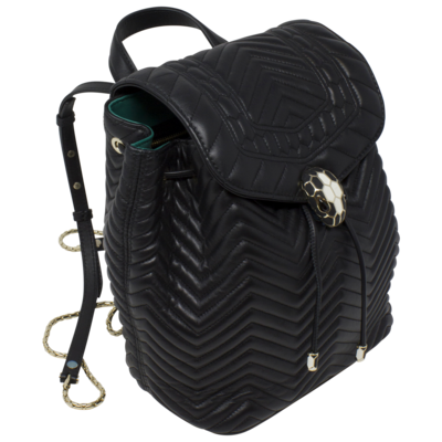 Bvlgari Black Quilted Serpenti Backpack
