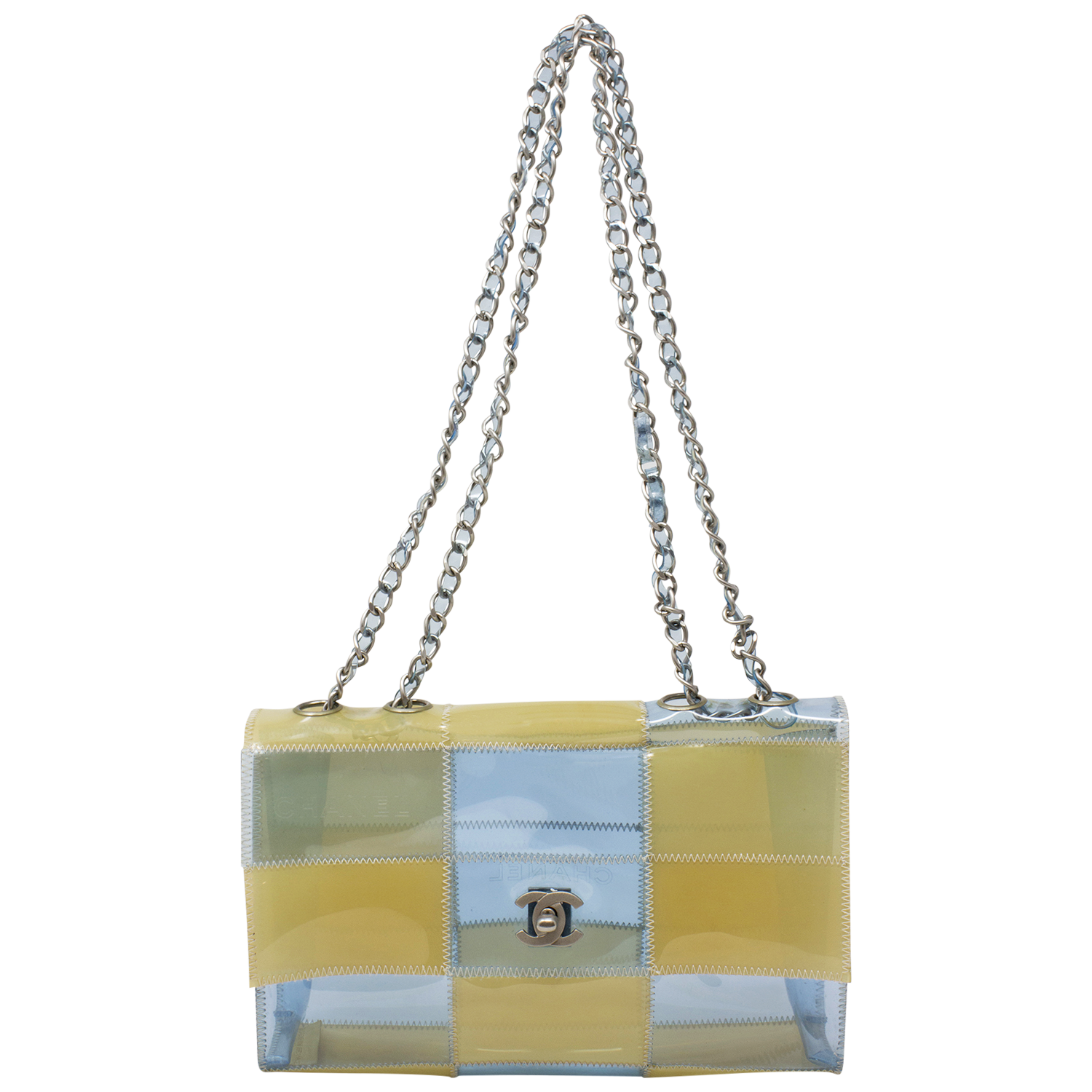 Chanel Baby Blue PVC Small Patchwork Flap Bag