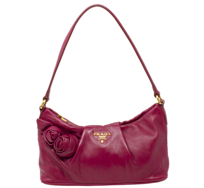 Prada Magenta Roses Shoulder Bag