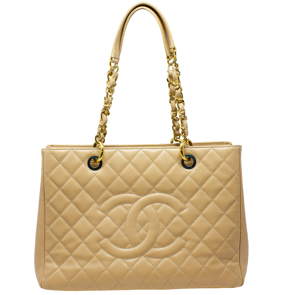 chanel beige canvas tote