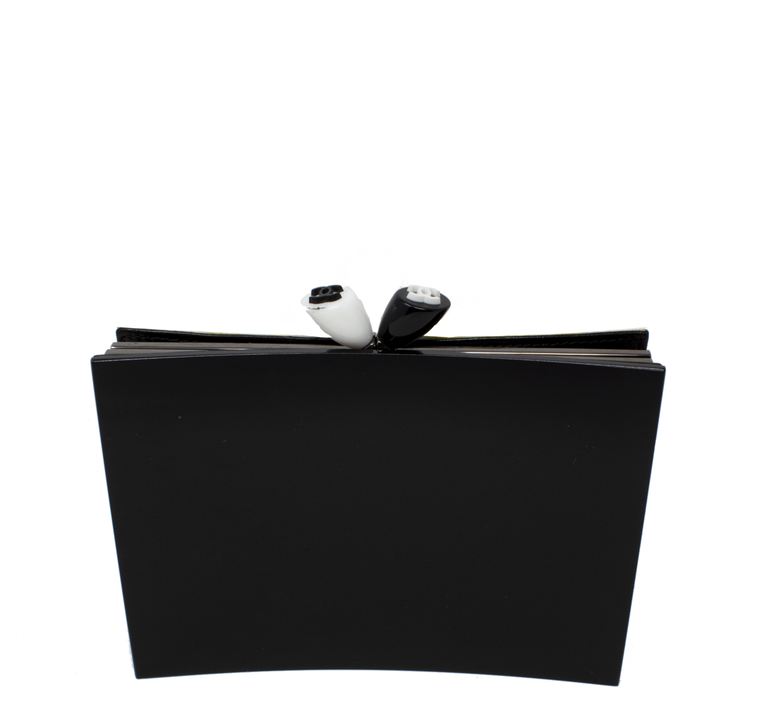 Chanel by Karl Lagerfeld Limited Edition Black and White Lucite Kiss-Lock Clutch