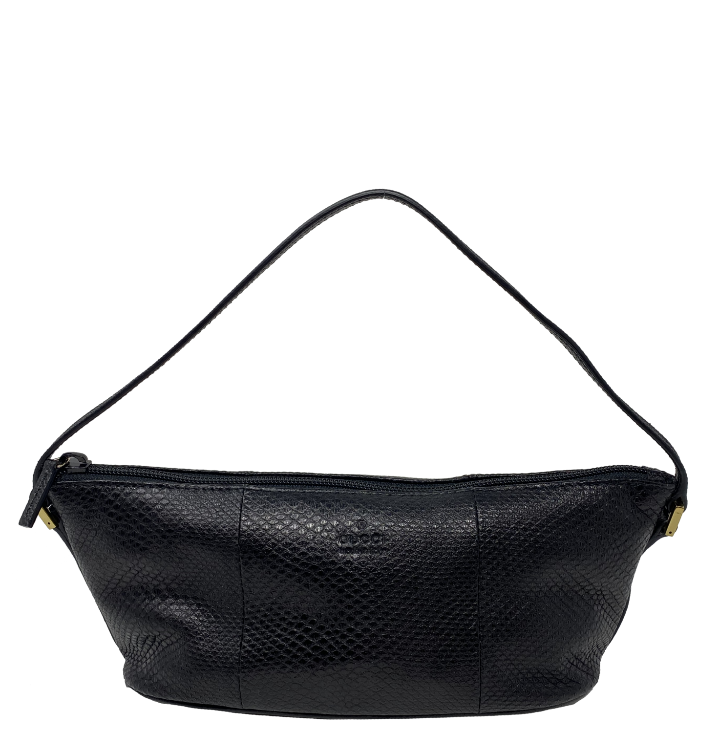 Gucci 90s Black Lizard Pochette Bag