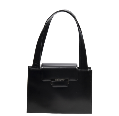 Yves Saint Laurent Black Logo Flap Bag