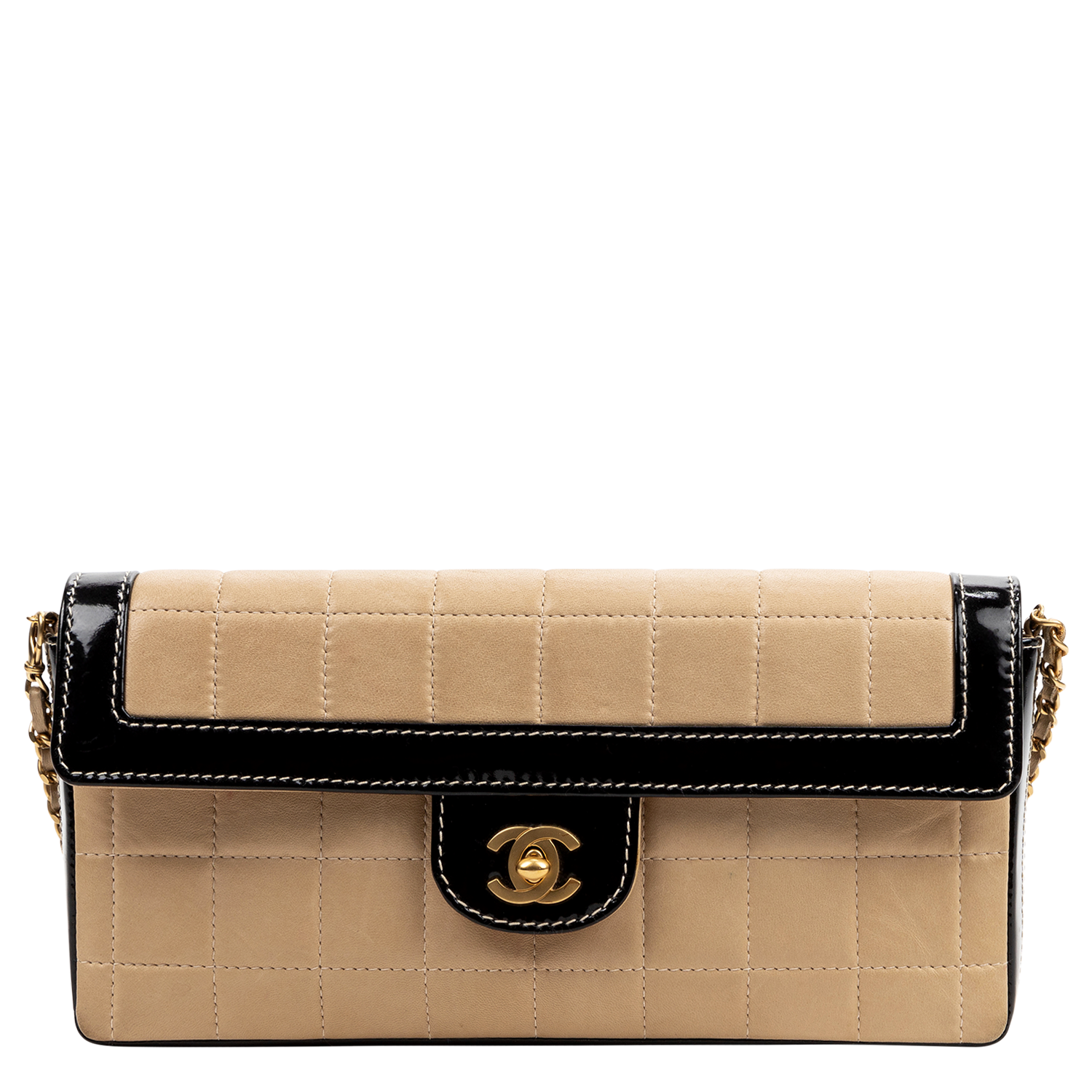 East west chocolate bar leather tote Chanel Beige in Leather