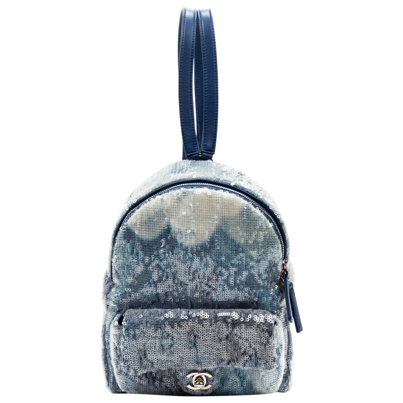 Chanel Spring/Summer 2018 Act II Blue Sequin Coco Cuba Backpack