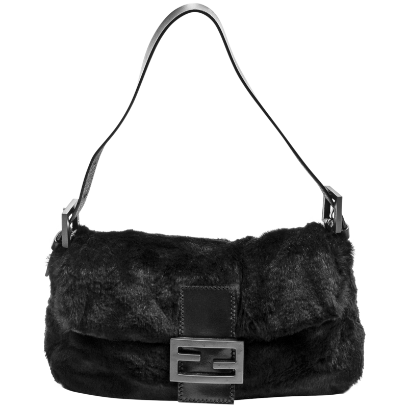 Fendi Limited Edition Black Fur Baguette