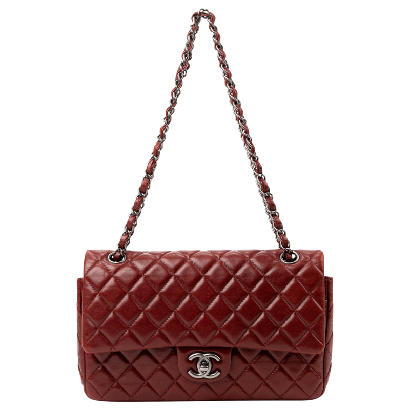 Chanel Medium Burgundy Double Flap Bag