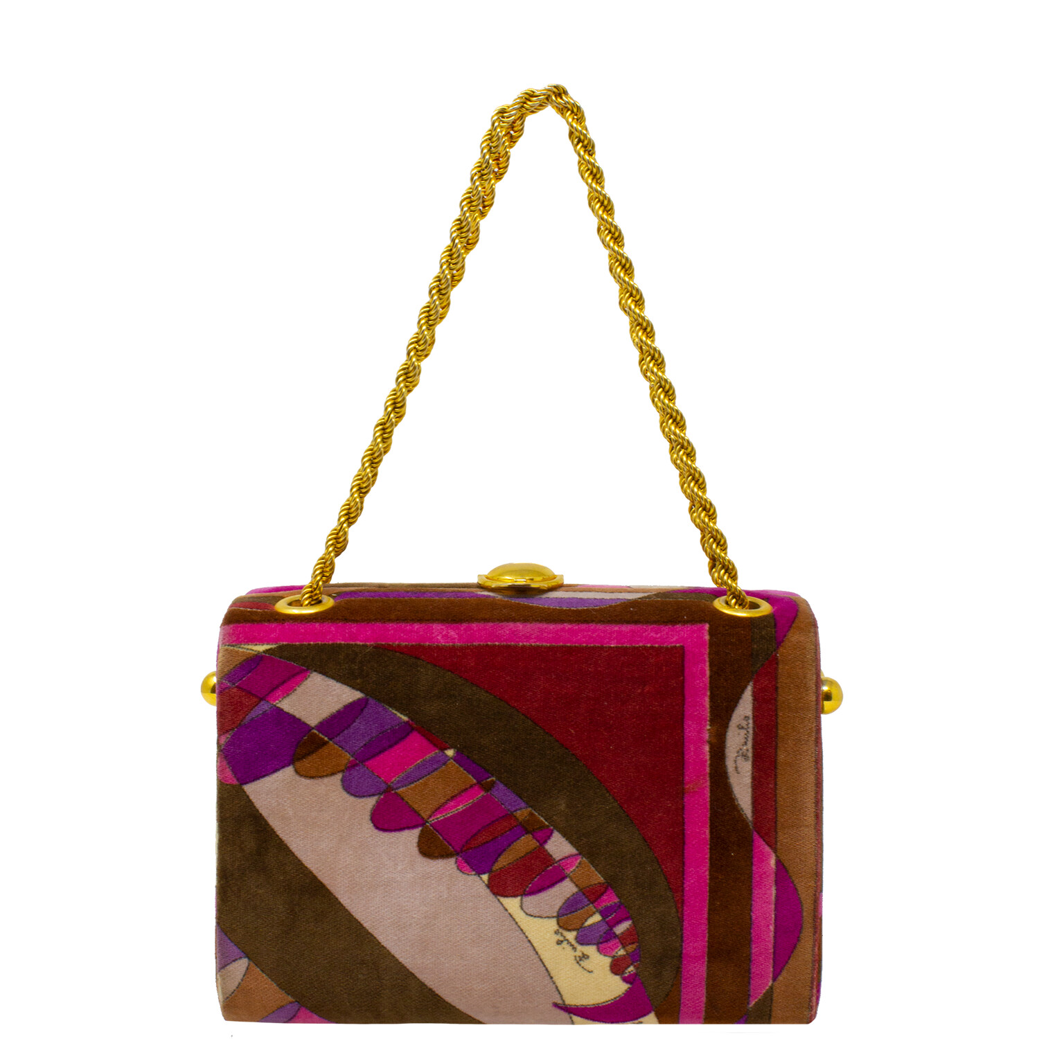 Emilio Pucci Rare 1960s Florence Chain Box Bag