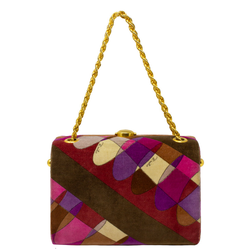 Emilio Pucci Rare 1960s Florence Chain Box Bag