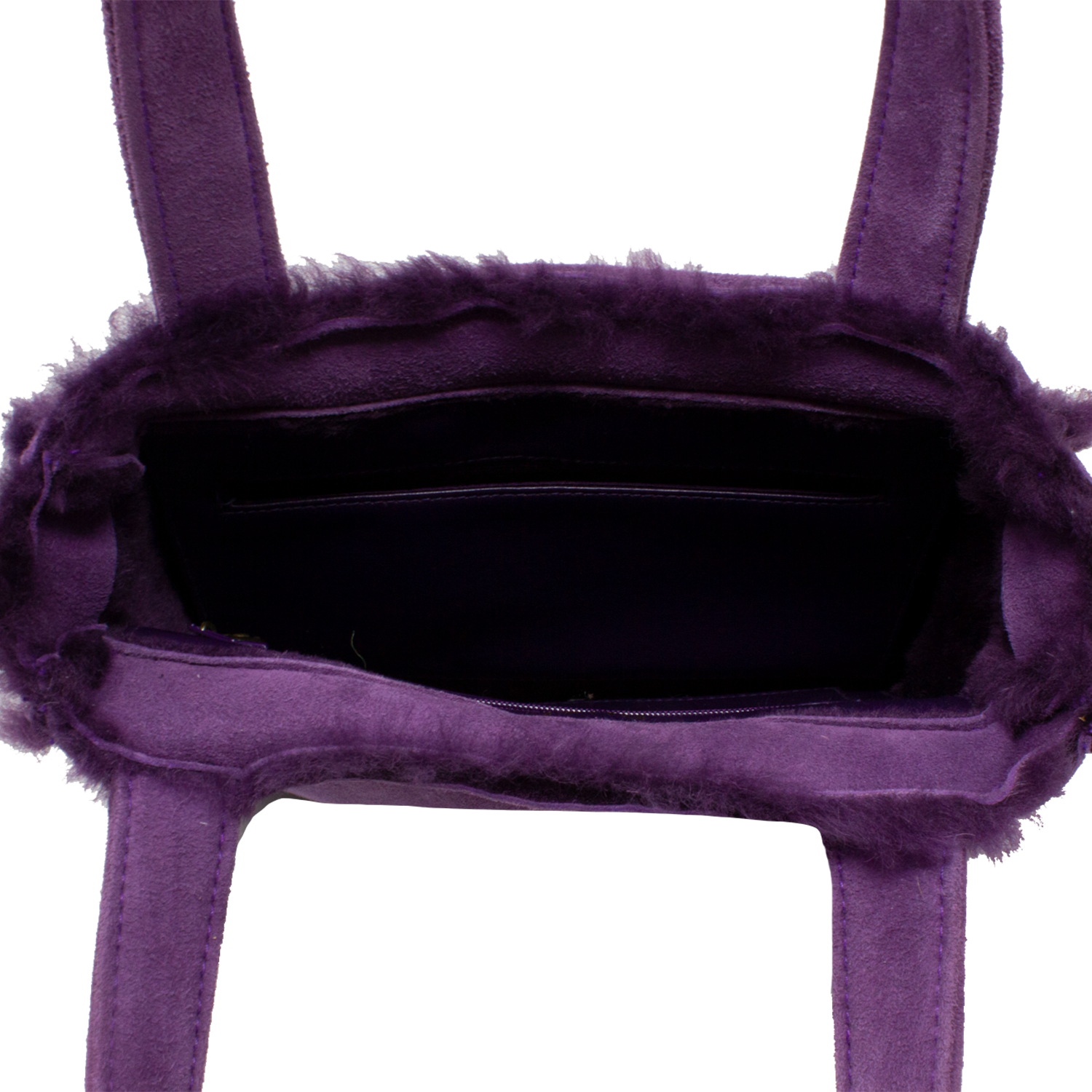 Chanel 2000s Purple Shearling Mini Logo Bag