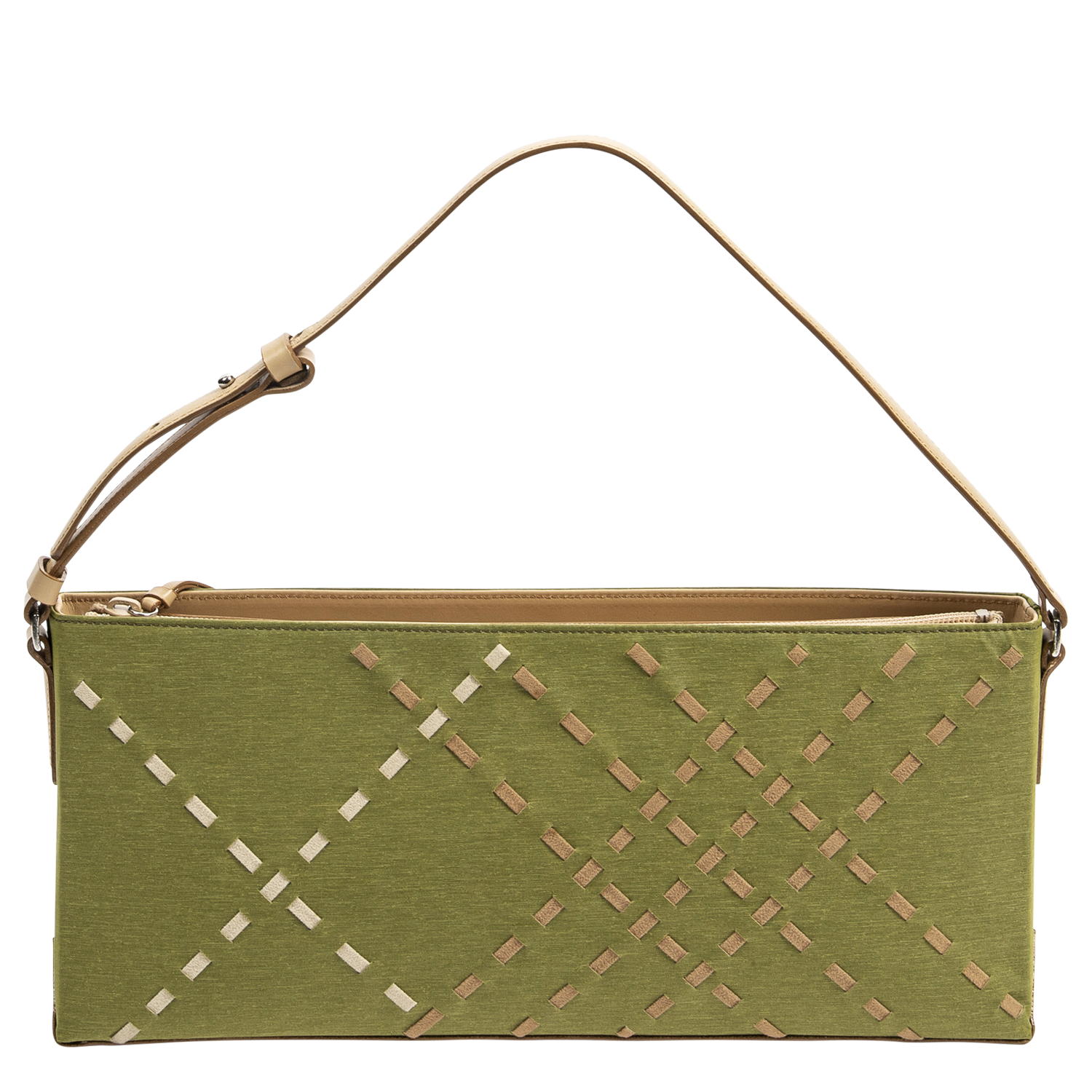 Burberry Green Quilted Canvas Shoulder Bag